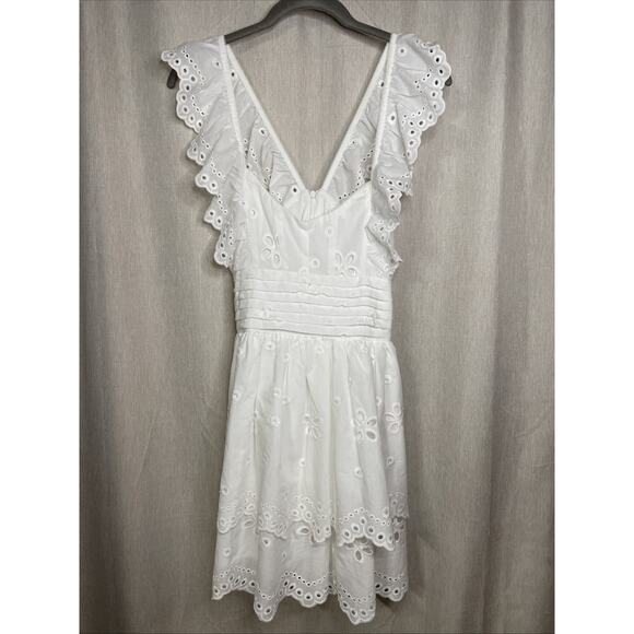 Altar'd State Dresses & Skirts - Altar’d State NWT - Demetria White Eyelet Lines/Layered Sundress - Size X-Small